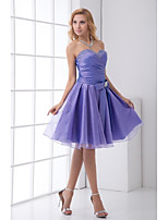 Lanting Knee-length Taffeta Bridesmaid Dress - Lavender A-line Sweetheart