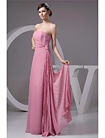 Lanting Floor-length Chiffon Bridesmaid Dress A-line Strapless