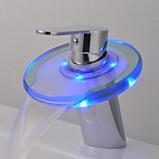 couleur de la poignée seule évolution a conduit Centerset cascade lavabo robinet avec un verre bec