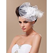 tulle de mariée magnifique et fascinateur plume / casque