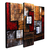 Peinture à l'huile réalisée à la main abstraite sur canevas tendu - Set de 3