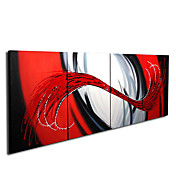 Peinture à l'huile réalisée à la main abstraite sur canevas tendu - Set de 4