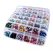 6 Boîte strass Nail Art Décoration