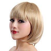 Capless court Blonde droit synthétique de haute qualité japonais Kanekalon perruques