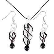 Coloured Glaze Spiral Vaidurya collier et boucles d'oreilles des femmes