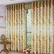 (deux panneaux) traditionnel imprimé floral rideau d'économie d'énergie