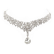 alliage superbe, avec strass conception de fleur de bijoux en diamants front pendentif