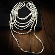 Femme Collier Layered Perle