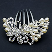 Coiffes chic et alliage de paon avec les peignes de strass / imitation perle femmes