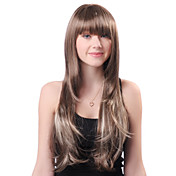 Capless long gris ondulés synthétique de haute qualité japonais Kanekalon perruques