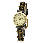 Femmes Cuir Uniques, la Croix Mouvement du poignet verre de quartz ronde Montres Plus de couleurs