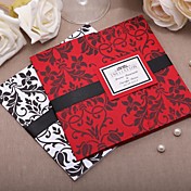 invitation personnalisée de la conception classique de décoration avec un ruban noir (jeu de 50)