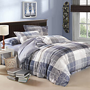 4-pièces moderne plaid plein housse de couette en velours gris