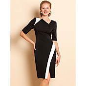 TS Collier asymétrique contraste des couleurs Robe en jersey