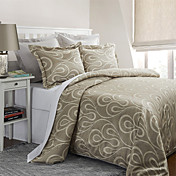 3 pièces beige courbe jacquard housse de couette