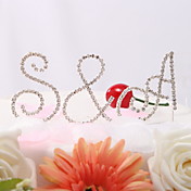 mariée en strass & topper marié gâteau initiales