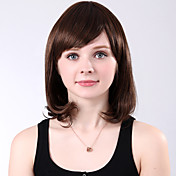 Capless synthétique de haute qualité bruns ondulés ailes complètes Bang