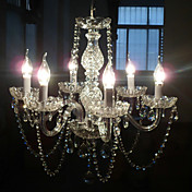 bougie en vedette des lustres en cristal avec 6 lumières