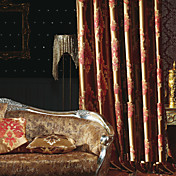 (Un panneau) traditionnel noble faux soie jacquard floral rideau d'économie d'énergie