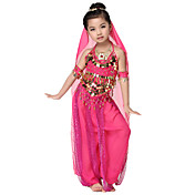 Vêtements en mousseline de soie avec des pièces Belly Dance Costumes Haut et Bas et écharpes pour enfants Plus de couleurs