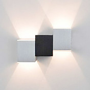 2W moderne Led applique murale avec Black White Body cubique Up Down Ray of Light