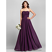 Bridesmaid Dress Floor Length Chiffon Sheath Column Strapless Dress