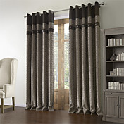 (Un panneau) Barroco jacquard géométrique polyester coton mélange rideau d'économie d'énergie