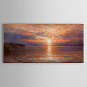 peinture à l'huile de qualité meseum célèbre galerie paysage coucher de soleil mer orange peinture originale de toile de schéma enveloppé