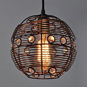 60W Artistique Pendant Light avec Metal Globe Cage style Shade