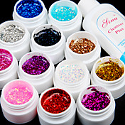 12PCS Glitter UV Color Gel & Fast-drying Cleanser Polish