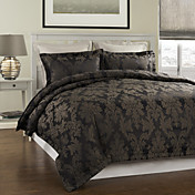 3-pièces de style moderne Café Noir Jacquard housse de couette