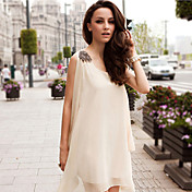 Fanshion Pad Mini robe en mousseline de soie d'épaule des femmes