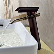 saupoudrez ® par LightInTheBox - bronze huilé robinet d'évier cascade salle de bain avec bec verseur en verre