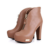 Bon goût PU Chunky Bottines avec fermeture éclair Chaussures partie (plus de couleurs)