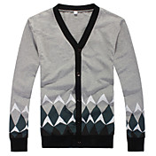 Motif géométrique cardigan à manches longues gris de Fitspace hommes