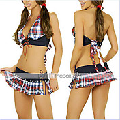 Des femmes sexy costumes Halter Plaid (2 Pièces)