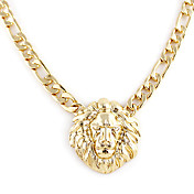 Plaqué or tête de lion Collier avec pendentif
