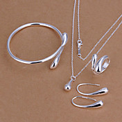 women's Water Drop Silver plated Jewelry set