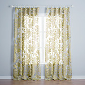 (Une paire) sage jacquard floral voilage