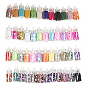 [XmasSale]48 Couleurs Verre bouteille Nail Art Déco Modèles aléatoires