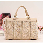 PU Lace Lady coréen cuir Sholder Sac (amande)