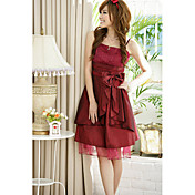 Magnifique robe de Bow bretelles de vin de vacances de Madame Women