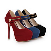 Grands Suede stiletto talon pompes avec fermeture éclair Chaussures partie (plus de couleurs)