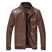 Slim stand Collar Pu manteau de JNE · FOX hommes (café)