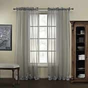 bande polyester gris moderne voilage (deux panneaux)