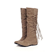 Bottes femme New Knee High Boots plates sexy, épaissir les bottes de neige occasionnelles en peluche grandes chaussures d'hiver de taille