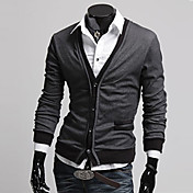 Homme col en V Couleur Contraste Boucle Pulls Manteau