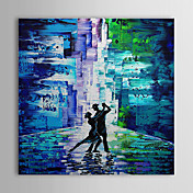 Peint à la main peinture à l'huile Les gens dansent avec cadre étiré 1309-PE1010