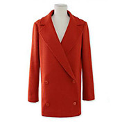 Orange lâche grande taille Fit Manteau Tweed Charest femmes
