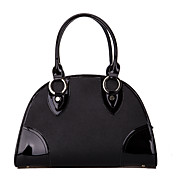 Weizi élégant semi-circulaire Véritable sac à bandoulière en cuir (noir)